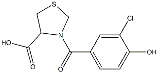 3-(3-chloro-4-hydroxybenzoyl)-1,3-thiazolidine-4-carboxylic acid Structure