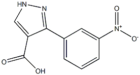 3-(3-nitrophenyl)-1H-pyrazole-4-carboxylic acid,,结构式