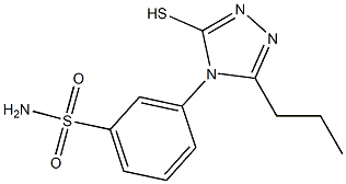 3-(3-propyl-5-sulfanyl-4H-1,2,4-triazol-4-yl)benzene-1-sulfonamide Struktur