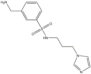 3-(aminomethyl)-N-[3-(1H-imidazol-1-yl)propyl]benzene-1-sulfonamide Structure