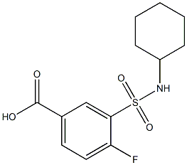 3-(cyclohexylsulfamoyl)-4-fluorobenzoic acid,,结构式