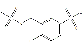 3-(ethanesulfonamidomethyl)-4-methoxybenzene-1-sulfonyl chloride 化学構造式