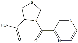3-(pyrazin-2-ylcarbonyl)-1,3-thiazolidine-4-carboxylic acid Structure