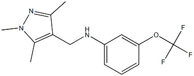 3-(trifluoromethoxy)-N-[(1,3,5-trimethyl-1H-pyrazol-4-yl)methyl]aniline,,结构式