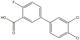 3',4'-dichloro-4-fluoro-1,1'-biphenyl-3-carboxylic acid 化学構造式