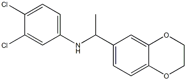 3,4-dichloro-N-[1-(2,3-dihydro-1,4-benzodioxin-6-yl)ethyl]aniline 化学構造式