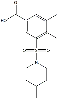 3,4-dimethyl-5-[(4-methylpiperidine-1-)sulfonyl]benzoic acid