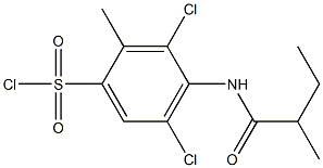 3,5-dichloro-2-methyl-4-(2-methylbutanamido)benzene-1-sulfonyl chloride Struktur