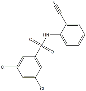 3,5-dichloro-N-(2-cyanophenyl)benzene-1-sulfonamide 化学構造式