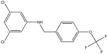 3,5-dichloro-N-{[4-(trifluoromethoxy)phenyl]methyl}aniline 化学構造式