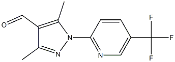 3,5-dimethyl-1-[5-(trifluoromethyl)pyridin-2-yl]-1H-pyrazole-4-carbaldehyde 结构式