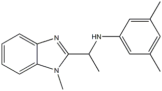 3,5-dimethyl-N-[1-(1-methyl-1H-1,3-benzodiazol-2-yl)ethyl]aniline,,结构式