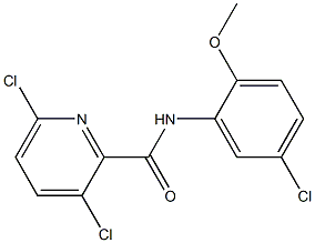 3,6-dichloro-N-(5-chloro-2-methoxyphenyl)pyridine-2-carboxamide,,结构式