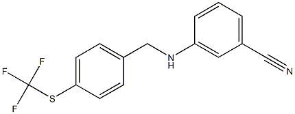 3-[({4-[(trifluoromethyl)sulfanyl]phenyl}methyl)amino]benzonitrile 结构式