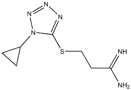 3-[(1-cyclopropyl-1H-1,2,3,4-tetrazol-5-yl)sulfanyl]propanimidamide Struktur