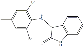 3-[(2,6-dibromo-4-methylphenyl)amino]-2,3-dihydro-1H-indol-2-one Struktur