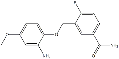 3-[(2-amino-4-methoxyphenoxy)methyl]-4-fluorobenzamide,,结构式