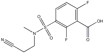 3-[(2-cyanoethyl)(methyl)sulfamoyl]-2,6-difluorobenzoic acid Struktur