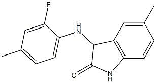 3-[(2-fluoro-4-methylphenyl)amino]-5-methyl-2,3-dihydro-1H-indol-2-one,,结构式