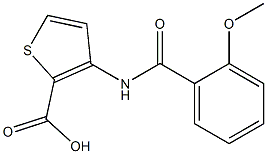 3-[(2-methoxybenzoyl)amino]thiophene-2-carboxylic acid 化学構造式