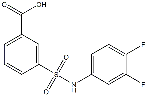 3-[(3,4-difluorophenyl)sulfamoyl]benzoic acid,,结构式