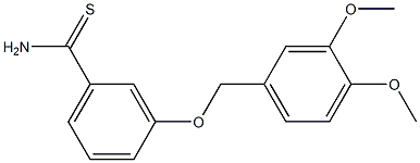 3-[(3,4-dimethoxyphenyl)methoxy]benzene-1-carbothioamide,,结构式