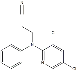 3-[(3,5-dichloropyridin-2-yl)(phenyl)amino]propanenitrile 化学構造式