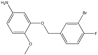 3-[(3-bromo-4-fluorobenzyl)oxy]-4-methoxyaniline 化学構造式