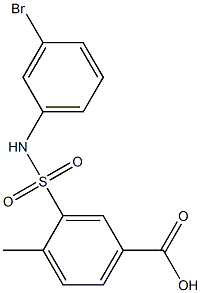 3-[(3-bromophenyl)sulfamoyl]-4-methylbenzoic acid Struktur