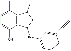  3-[(3-ethynylphenyl)amino]-1,7-dimethyl-2,3-dihydro-1H-inden-4-ol