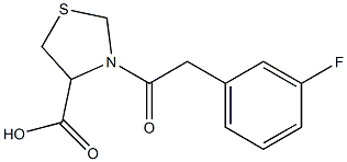 3-[(3-fluorophenyl)acetyl]-1,3-thiazolidine-4-carboxylic acid,,结构式