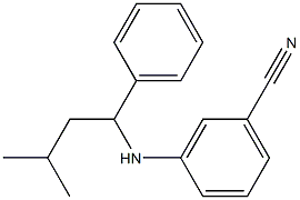 3-[(3-methyl-1-phenylbutyl)amino]benzonitrile 化学構造式