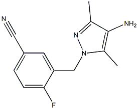 3-[(4-amino-3,5-dimethyl-1H-pyrazol-1-yl)methyl]-4-fluorobenzonitrile,,结构式