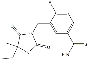 3-[(4-ethyl-4-methyl-2,5-dioxoimidazolidin-1-yl)methyl]-4-fluorobenzene-1-carbothioamide,,结构式