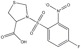 3-[(4-fluoro-2-nitrobenzene)sulfonyl]-1,3-thiazolidine-4-carboxylic acid Struktur