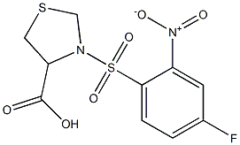 3-[(4-fluoro-2-nitrobenzene)sulfonyl]-1,3-thiazolidine-4-carboxylic acid 结构式