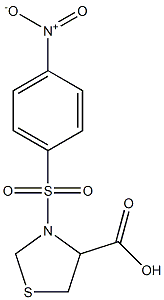 3-[(4-nitrobenzene)sulfonyl]-1,3-thiazolidine-4-carboxylic acid Structure