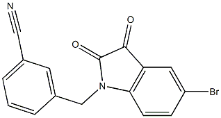 3-[(5-bromo-2,3-dioxo-2,3-dihydro-1H-indol-1-yl)methyl]benzonitrile,,结构式