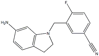 3-[(6-amino-2,3-dihydro-1H-indol-1-yl)methyl]-4-fluorobenzonitrile Structure