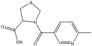 3-[(6-methylpyridin-3-yl)carbonyl]-1,3-thiazolidine-4-carboxylic acid Struktur