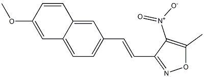 3-[(E)-2-(6-methoxy-2-naphthyl)vinyl]-5-methyl-4-nitroisoxazole,,结构式