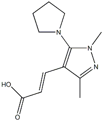 3-[1,3-dimethyl-5-(pyrrolidin-1-yl)-1H-pyrazol-4-yl]prop-2-enoic acid Structure