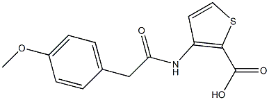 3-[2-(4-methoxyphenyl)acetamido]thiophene-2-carboxylic acid 化学構造式