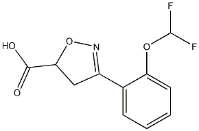 3-[2-(difluoromethoxy)phenyl]-4,5-dihydro-1,2-oxazole-5-carboxylic acid Struktur