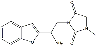 3-[2-amino-2-(1-benzofuran-2-yl)ethyl]-1-methylimidazolidine-2,4-dione 化学構造式