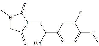 3-[2-amino-2-(3-fluoro-4-methoxyphenyl)ethyl]-1-methylimidazolidine-2,4-dione Structure