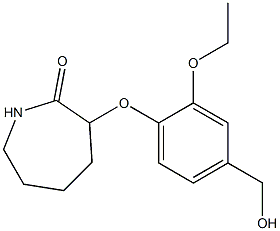 3-[2-ethoxy-4-(hydroxymethyl)phenoxy]azepan-2-one 化学構造式