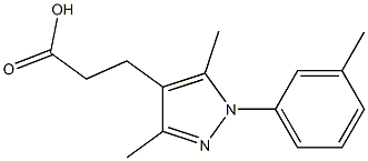 3-[3,5-dimethyl-1-(3-methylphenyl)-1H-pyrazol-4-yl]propanoic acid,,结构式