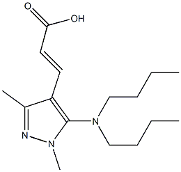 3-[5-(dibutylamino)-1,3-dimethyl-1H-pyrazol-4-yl]prop-2-enoic acid,,结构式
