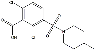 3-[butyl(ethyl)sulfamoyl]-2,6-dichlorobenzoic acid 化学構造式